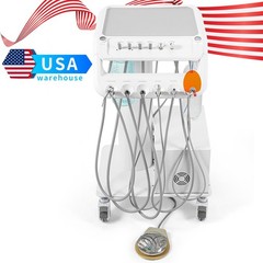 AZDENT Portable Dental Delivery Unit with Air Compressor Syringe Suction 4Holes