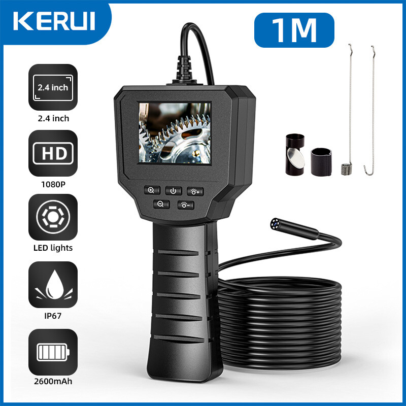 1080P HD LED Handheld Industrial Endoscope 8mm Borescope Inspection Snake Camera