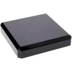 Plymor Black Polished Acrylic Square Beveled Display Base, 5″ W x 5″ D x 1″ H