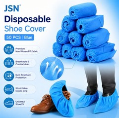 JSN Shoe Cover 50 PCS Non Woven Polypropylene PP Fabric High Ankle Shoe Covers