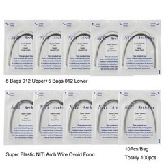 100Pcs Dental Orthodontic Arch Wire Super Elastic NiTi Round Ovoid Form 012-020