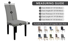 100% Waterproof Dining Room Chair Cover Set of 6, Stretch Jacquard Parson Chair