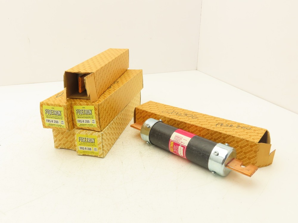 Buss FRS-R-200 FUSETRON Time Delay Fuse Dual Element 200A 600VAC Lot Of 6