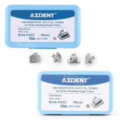 50Sets Dental Ortho 1st /2nd Molar Buccal Tube Bondable Non-Conv Roth .022 U1L1
