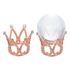 uxcell 2pcs Metal Crystal Sphere Holder, 1.7″ Dia Ball Display Rose Gold