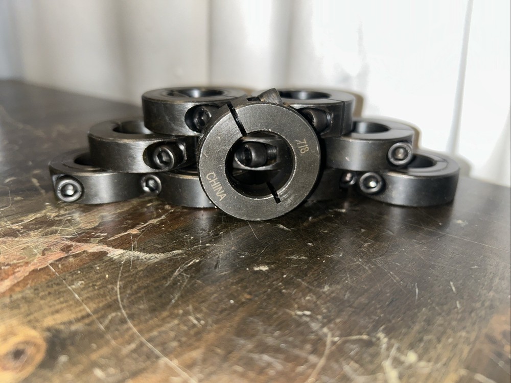 7/8” Bore DOUBLE SPLIT STEEL NEW CLAMPING SHAFT COLLAR BLACK OXIDE (10 PCS)