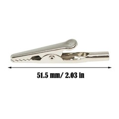 10-Pack 51mm Stainless Steel Alligator Clips for Electronic Testing