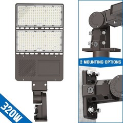 277-480V 44800LM 320W Commercial LED Shoebox Parking Lot Light Fixture Photocell