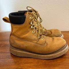DieHard Work Boots Tan Leather Lace Up Lace Up Cap Toe Mens Workwear Size 7.5 D