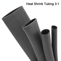 BLACK φ 6.4mm 1/4″ Heat Shrink Tubing Dual Wall 3:1 Marine Adhesive Glue Lined