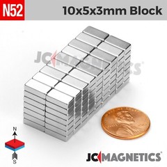 10mm x 5mm x 3mm N52 Small Strong Rare Earth Neodymium Magnet Blocks 10x5x3mm