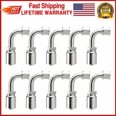 10X 1/2″ JIC 37° Female 90° Hydraulic Hose Fittings For 1/2″ I.D. Hydraulic Hose