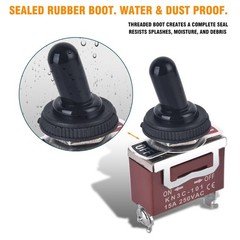 4 Pack 12V (ON)-Off-(ON) Momentary Toggle Switch Waterproof SPDT 3 Way 30A