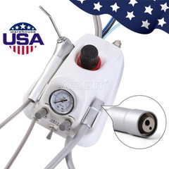 Portable Dental Turbine Unit+3Way Syringe/Dental LED High Speed Handpiece 2Holes
