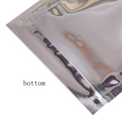Assorted Sizes Glossy Mylar Foil Clear Front Silver Rear Zip Lock Pouch Bag M