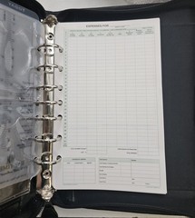 DayTimer Planner Organizer, Black Leather, 7 Ring Binder 8 x 10.5 in. Very Nice