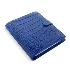 Filofax A5 Size Classic Croc Organiser Planner Notebook Indigo Leather-026009 #B