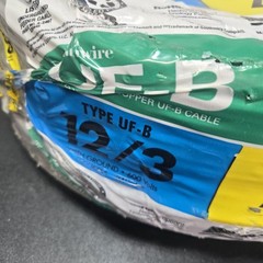 250 Feet 12/3 with Ground UF-B (Direct Burial) outdoor wire 600 volts RoHS compl