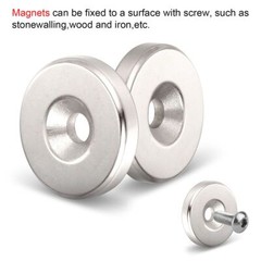 Lots Countersunk Ring Round Disc Strong Magnets Rare Earth Neodymium Hole 5mm