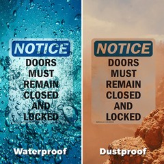 (2 Pack) Doors Must Remain Closed And Locked OSHA Notice Sign Decal Metal