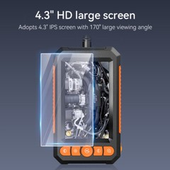 1080P HD Industrial Endoscope Borescope LCD 4.3inch 8mm Inspection Snake Camera