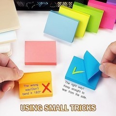 Brightly Colored Sticky Notes – 1.5×2 Inch – 8 Pads, Strongly Adhesive 800 Count
