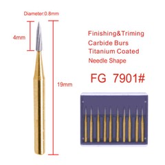 Dental Trimming/Finishing FG Gold Burs Tungsten Carbide For High Speed Handpiece