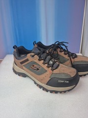 Skechers Greetah Mens 10.5 Brown Black Composite Toe Work Shoes