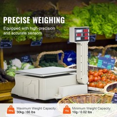 Uimoso 66Lbs 30KG Digital Price Scale for Commercial Food and Meat Weighing