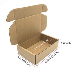 Small Shipping Boxes 6x4x1.6 Inch Corrugated Cardboard Packaging Box 50Pack