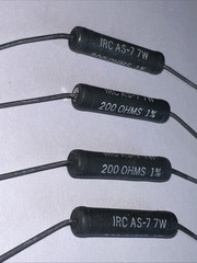 200 Ohm 7 Watt Resistors 1% Tol New Lot of 4 By IRC. IRC AS-7