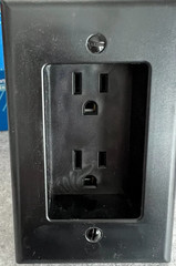 Lot of (2) Leviton 689-E Recessed Outlet Behind TV Wall Mount 15A Black