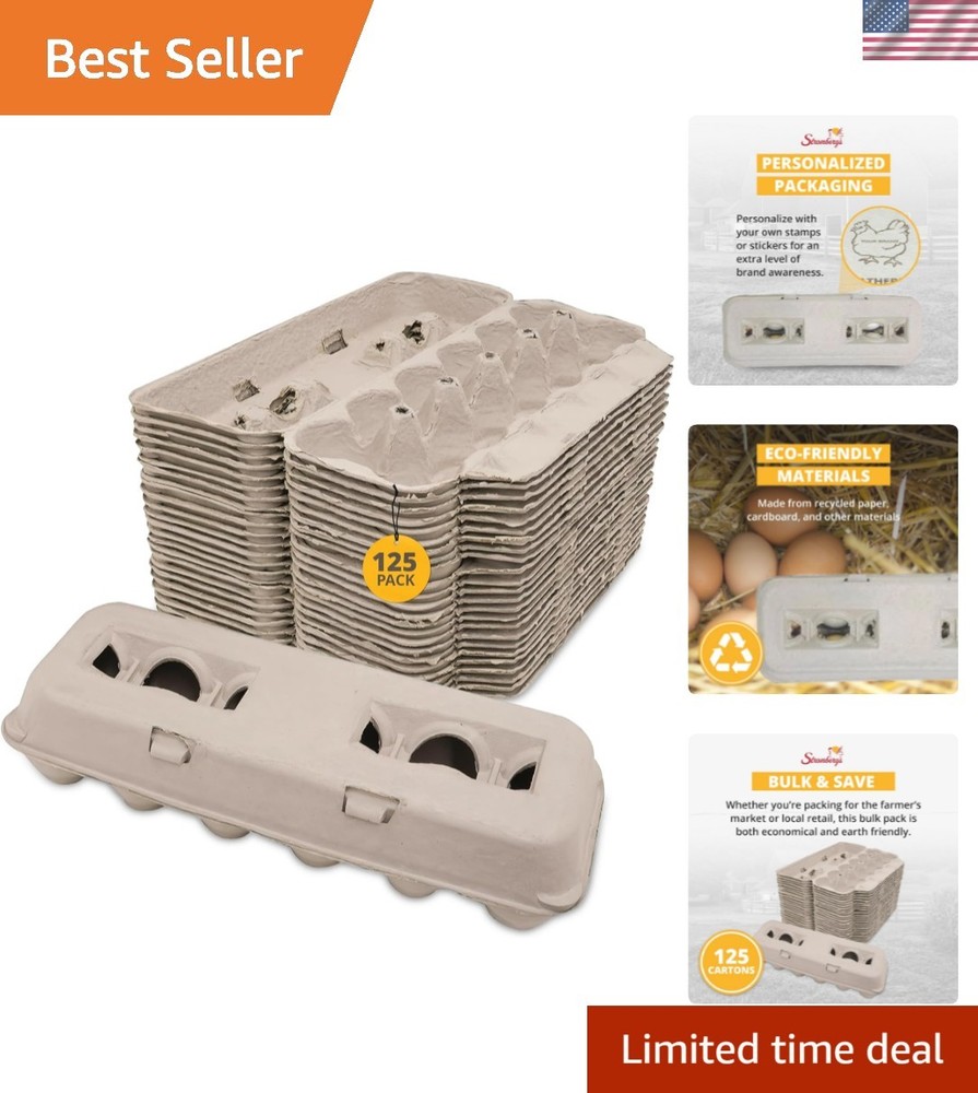 Large Blank Egg Cartons, Bulk Pack for Large Eggs, Perfect for Custom Brandin…