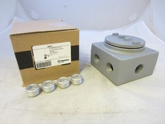APPLETON GRSS75 3/4″ EXPLOSION PROOF JUNCTION BOX 7 HUBS 4 PLUGS