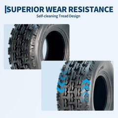 ATV UTV Tire Set 4-Ply Tubeless 19×7-8 Deep Knobby Tread Fits 8in Rims