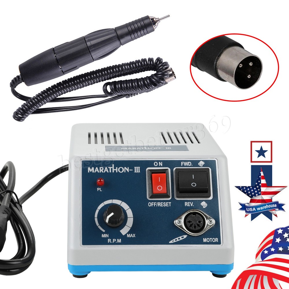 Dental Lab MARATHON-III Micromotor 35K RPM Polisher Grinder Machine Tool & Pedal
