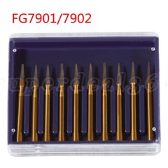 Dental Bur Trimming & Finishing Gold Carbide Burs FG 7901 /7902 /7406 /7408 ns
