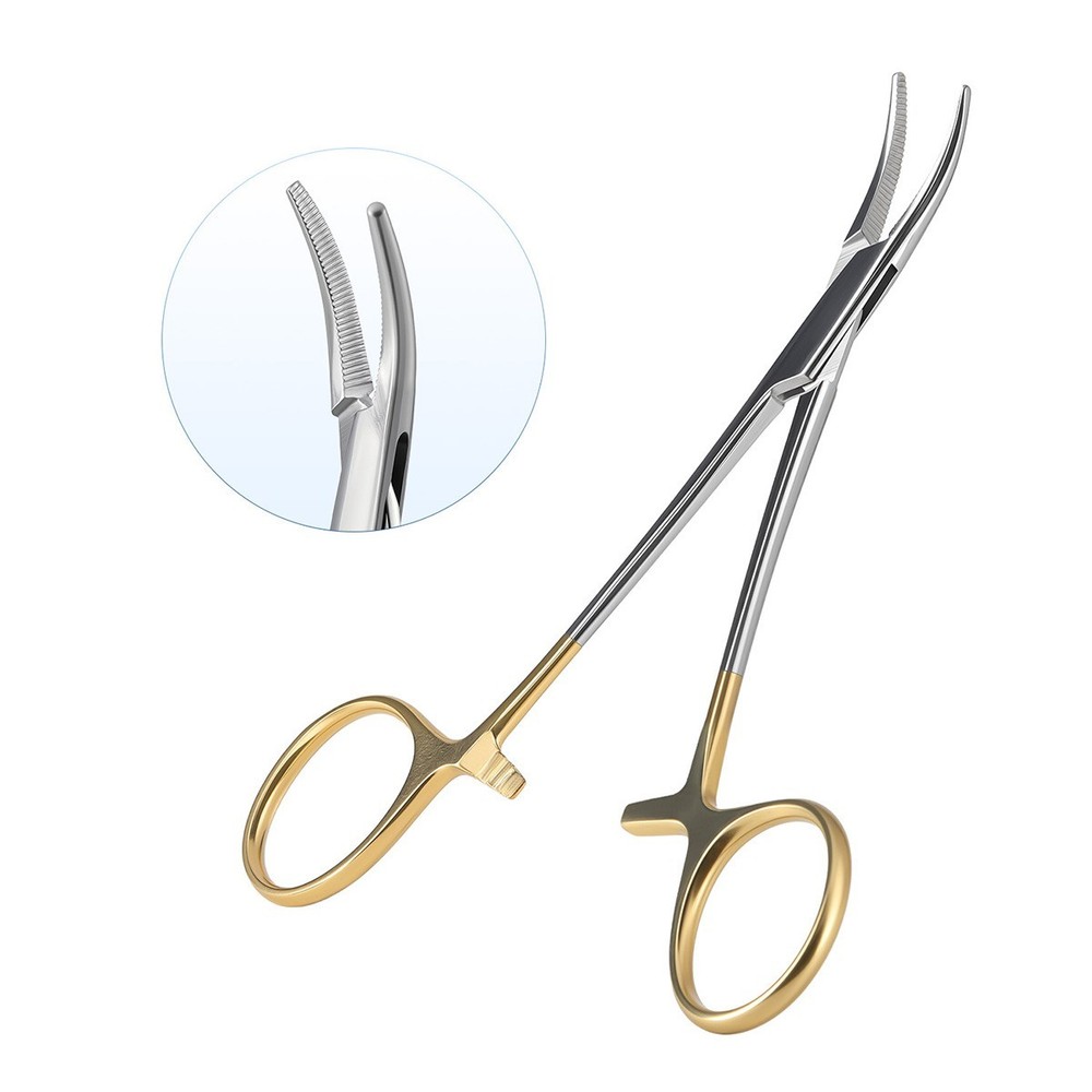 AZDENT Dental Surgical Hemostat Forceps Curved/Straight Locking Clamp Pliers