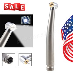 1-10 Dental 6 LED E-generator Fiber Optic High Speed Handpiece 2Hole 6 Sprays