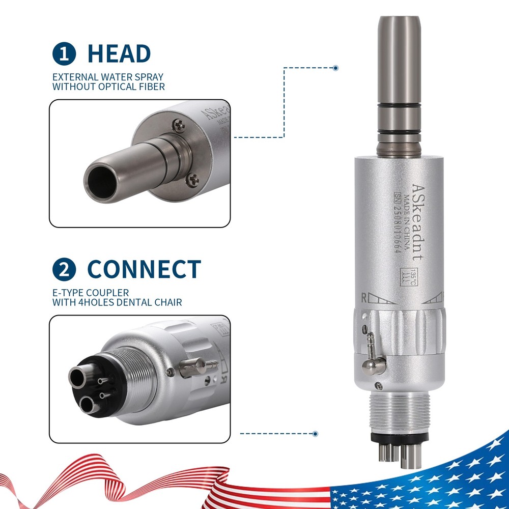 2 HOLES / 4 HOLES Dental Slow Low Speed Handpiece Air Motor E-type ASkeadnt