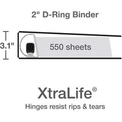 Durable 2 Inch View Binders W/ Easy Open D Rings Extra Storage Notes 4-Pack New