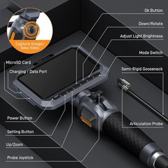Teslong Two-Way Articulating Borescope 5.5mm Slim Probe Industrial Endoscope