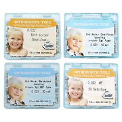 50Sets Dental Orthodontic Monoblock Buccal Tubes 022 1st 2nd Molar MBT Roth Tube