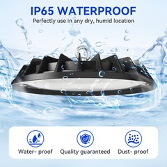 200W Shop Lights Bay Lighting UFO LED High Bay Light with US Plug & Hanging Hook