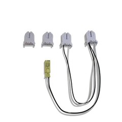 Wiring Harness RetroFit Conversion Kit for T8 LED Tubes Single End Power 2 bulbs