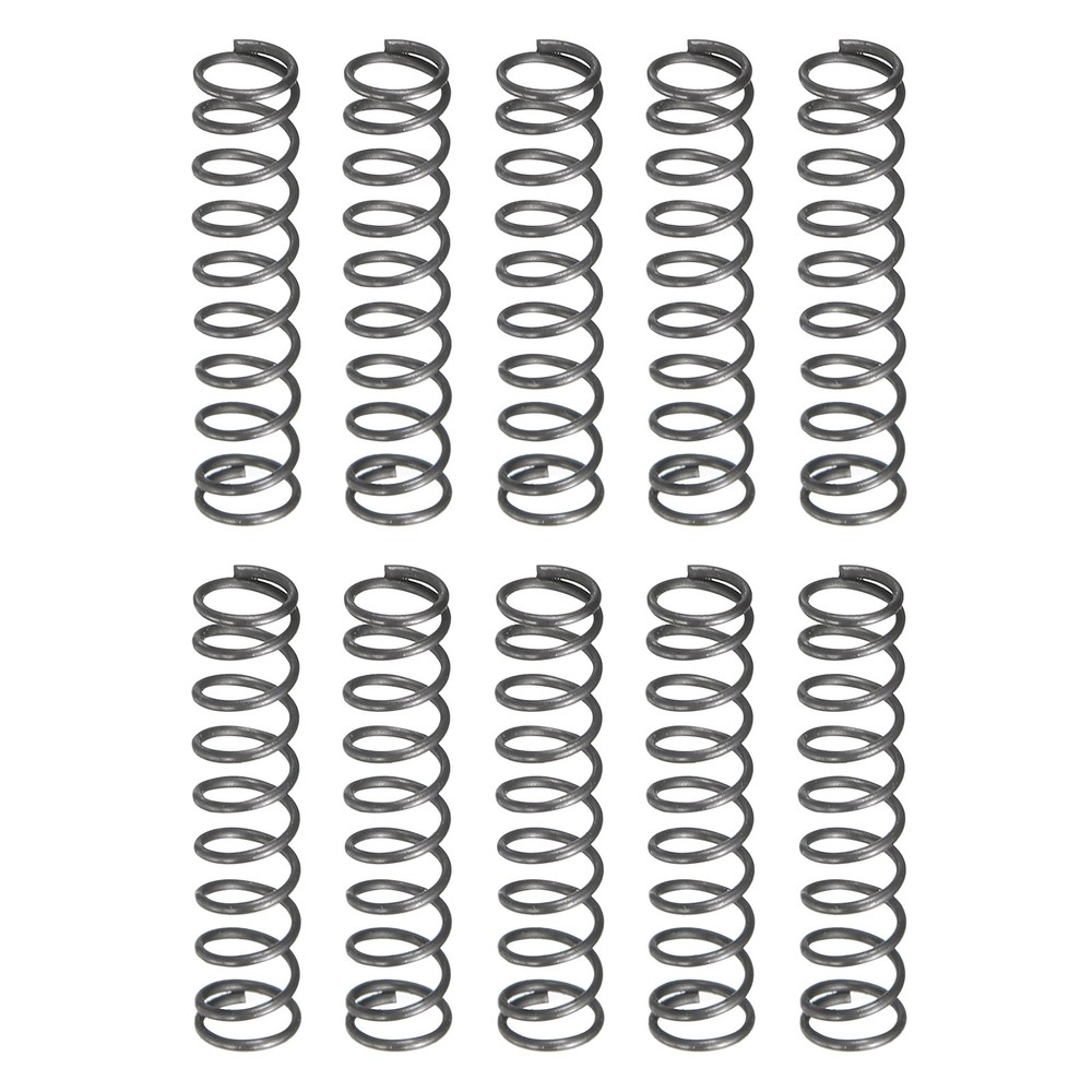 20Pcs Compression Spring 2mm OD 0.3mm Wire Size 10mm Free Length Silver Tone]