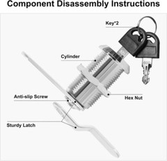 Lot Modern Cabinet RV Cam Locks Keyed Alike Secure Drawer File 3/4″ 1″ 1-1/8″