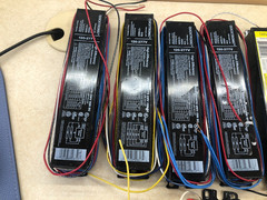 Lot of 13 Fluorescent Electronic Ballast, Assorted Brands and Models