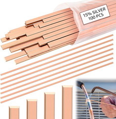 100 Sticks 15% Silver Brazing Rods AWS Bcup-5 15% Silver Solder Phos Copper Braz