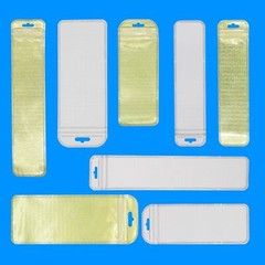 100 Clear & Non-Woven Gold Flat Resealable Hanging Bags for Small Acessories